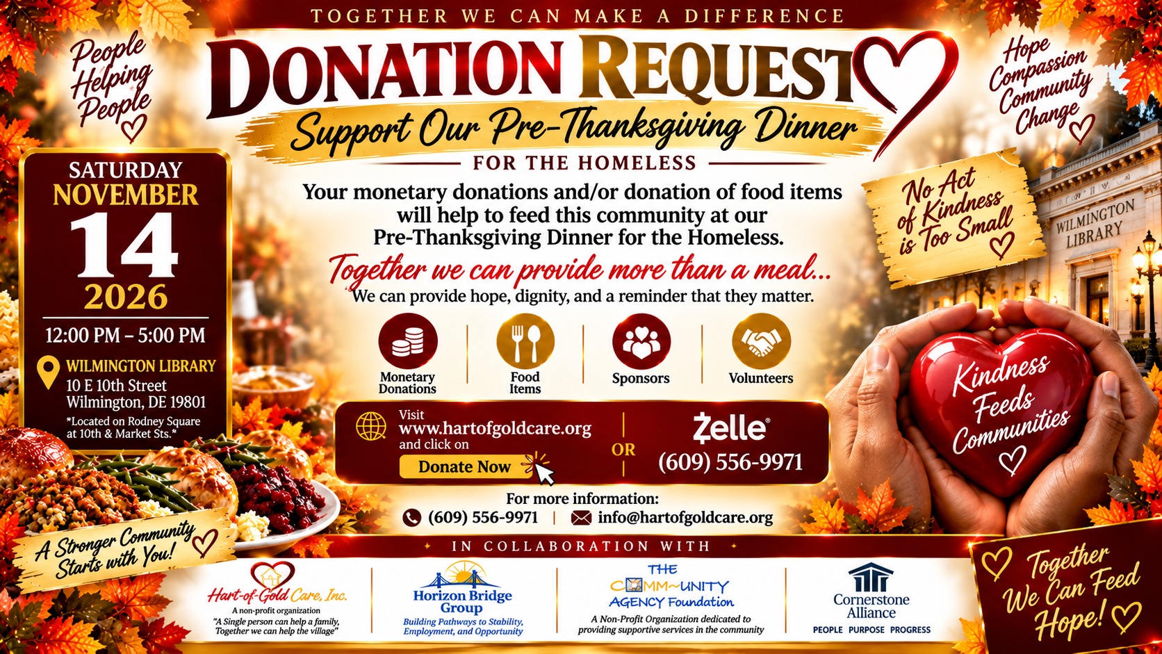 Donation Request — Pre-Thanksgiving Dinner, Nov. 14th